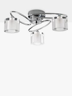 John Lewis Zola Semi Flush 3 Arm Ceiling Light, Chrome - view 2, Chrome