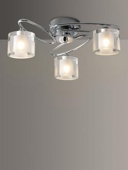 John Lewis Zola Semi Flush 3 Arm Ceiling Light, Chrome, Chrome
