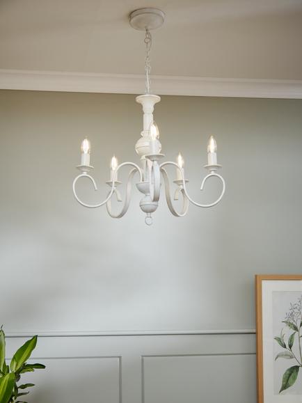 John Lewis Carlita Chandelier Ceiling Light - view 2, White