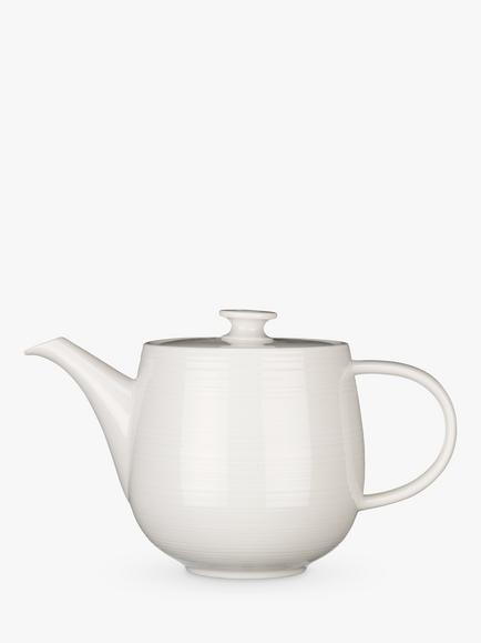 John Lewis Luna Fine China Teapot, 1.1L, Natural, Natural