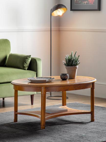 John Lewis Hemingway Oval Coffee Table - view 2, Dark Stain