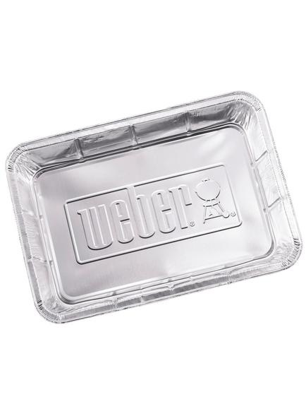 Weber Small Aluminium BBQ Drip Trays, Pack of 10, Silver