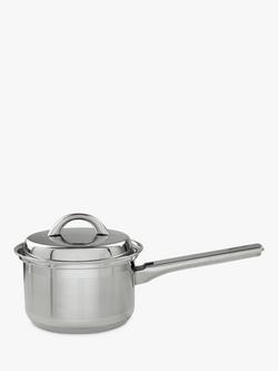John Lewis Classic Stainless Steel Lidded Saucepan, 