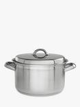 John Lewis Classic Stainless Steel Lidded Casserole, 24cm, 5L