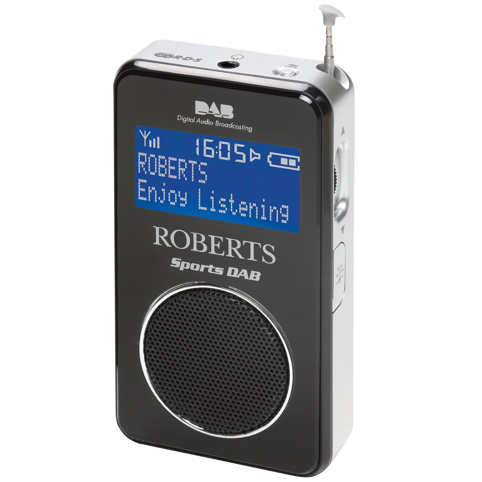 ROBERTS Sports DAB 2 Personal Stereo Radio, Black