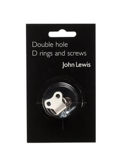 John Lewis D Ring Mirror Fixings, Pack of 2, 