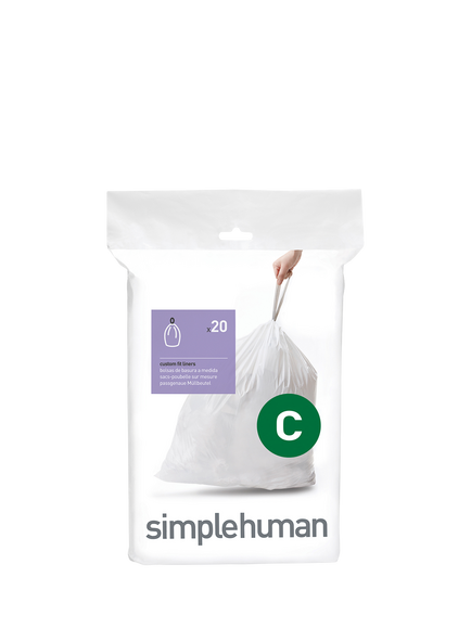 Simplehuman Bin Liners, Code C, Pack of 20, 