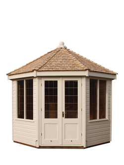 Crane Garden Buildings Scandinavian Redwood Round Pavilion Summerhouse, 3 x 3m, Cream