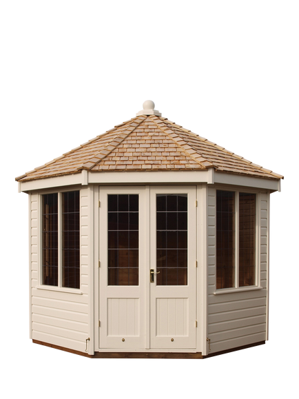 Crane Garden Buildings Scandinavian Redwood Round Pavilion Summerhouse, 3 x 3m, Cream
