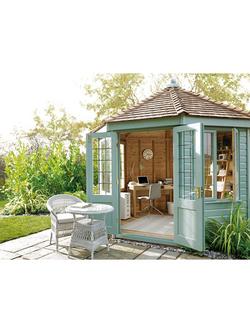 Crane Garden Buildings Scandinavian Redwood Round Pavilion Summerhouse, 3 x 3m - view 2, Cream