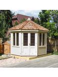 Crane Garden Buildings 3 x 3m Round Pavilion Summerhouse, FSC-certified (Scandinavian Redwood), Cream