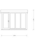Crane Garden Buildings 3 x 3m Garden Studio, FSC-Certified (Scandinavian Redwood), Cream