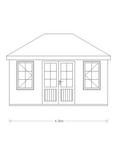 Crane Garden Buildings 3.0 x 4.2m Large Garden Room, FSC-Certified (Scandinavian Redwood), Cream