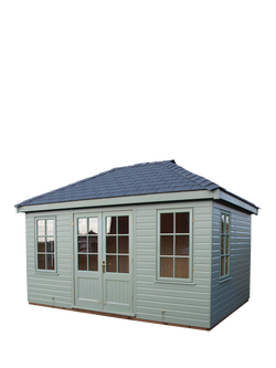 Crane Garden Buildings Scandinavian Redwood Large Garden Room, 3 x 4.2m, Sage