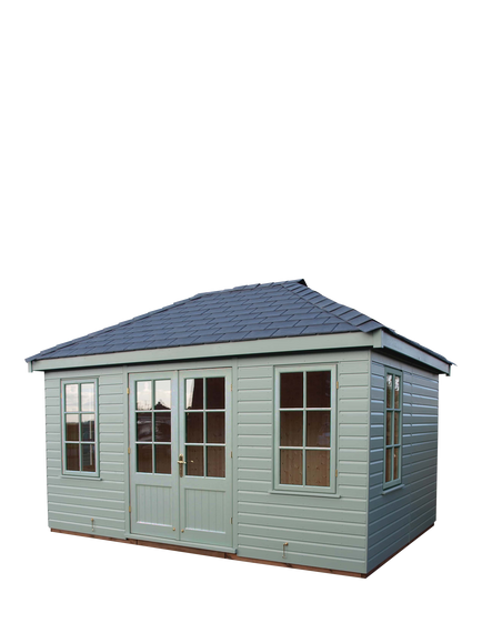 Crane Garden Buildings Scandinavian Redwood Large Garden Room, 3 x 4.2m, Sage