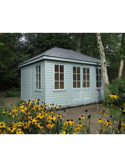 Crane Garden Buildings Scandinavian Redwood Large Garden Room, 3 x 4.2m - view 2, Sage