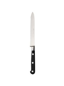 SABATIER Fully Forged Serrated Vegetable Knife, 13cm, Silver/Black