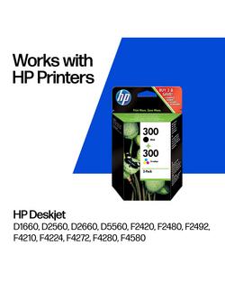 HP 300 Black & Tri-Colour Original Ink Cartridges, Pack of 2 - view 2, Tri-colour
