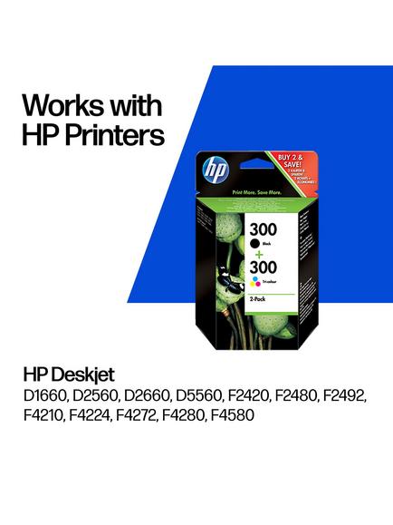 HP 300 Black & Tri-Colour Original Ink Cartridges, Pack of 2 - view 2, Tri-colour