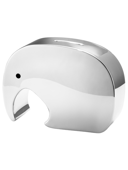 Georg Jensen Moneyphant Large Stainless Steel Money Box, Silver