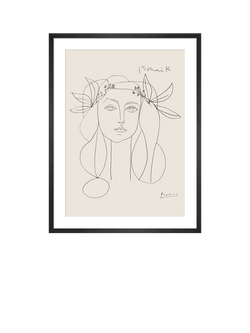 John Lewis Pablo Picasso 'Head, 1946' Framed Print, 94 x 74cm, Black/White