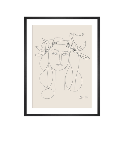John Lewis Pablo Picasso 'Head, 1946' Framed Print, 94 x 74cm, Black/White