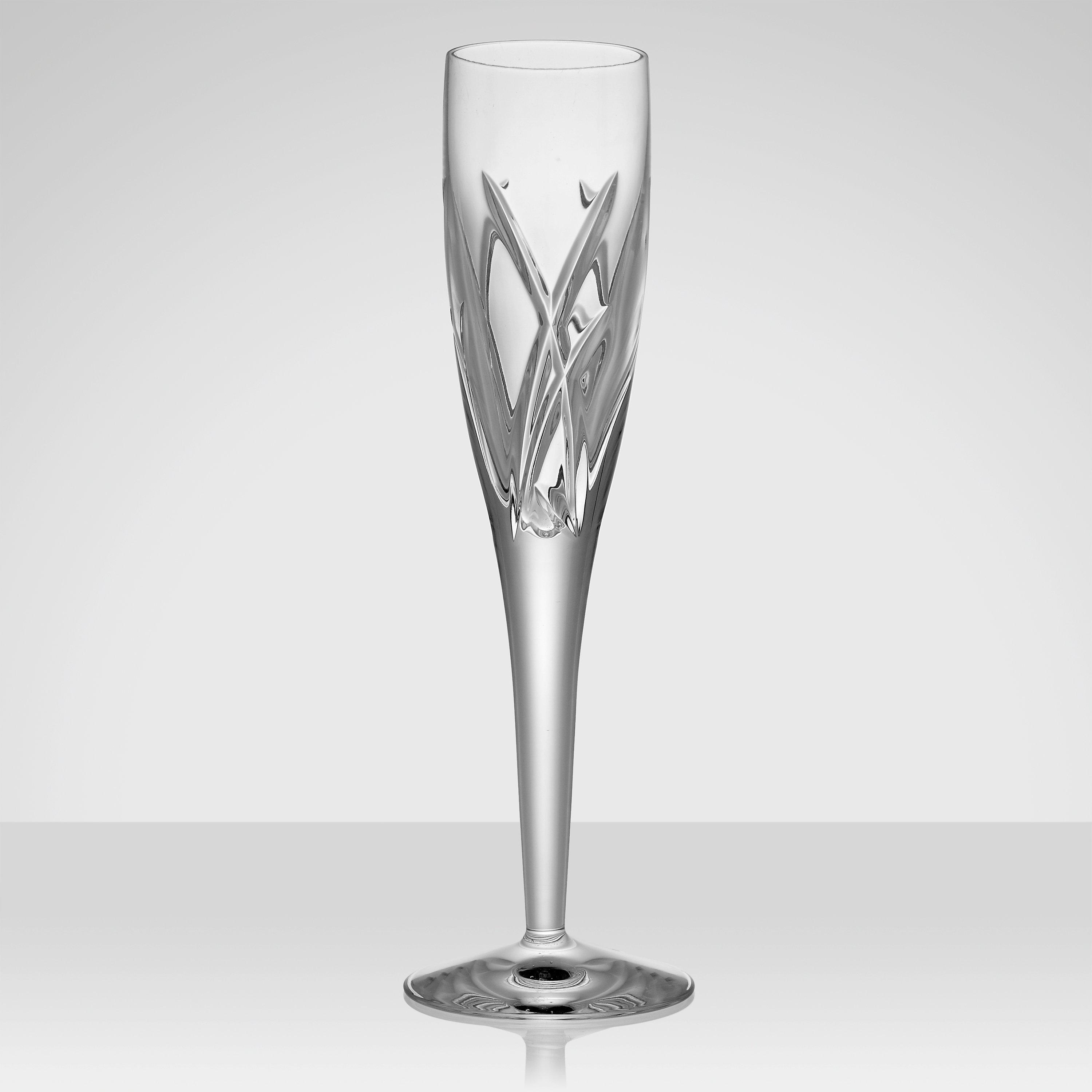 John Rocha for Waterford Crystal Signature Glassware Cut Lead Crystal Champagne Flute, Set of 2