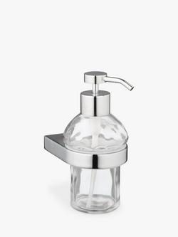 John Lewis Opus Wall Mounted Soap Dispenser and Holder, Clear/Chrome