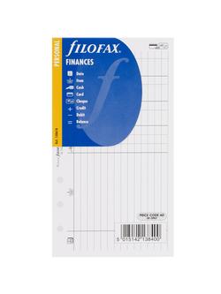 Filofax Personal Inserts, Finances, 