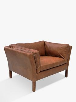 Halo Groucho Leather Armchair, Riders Nut