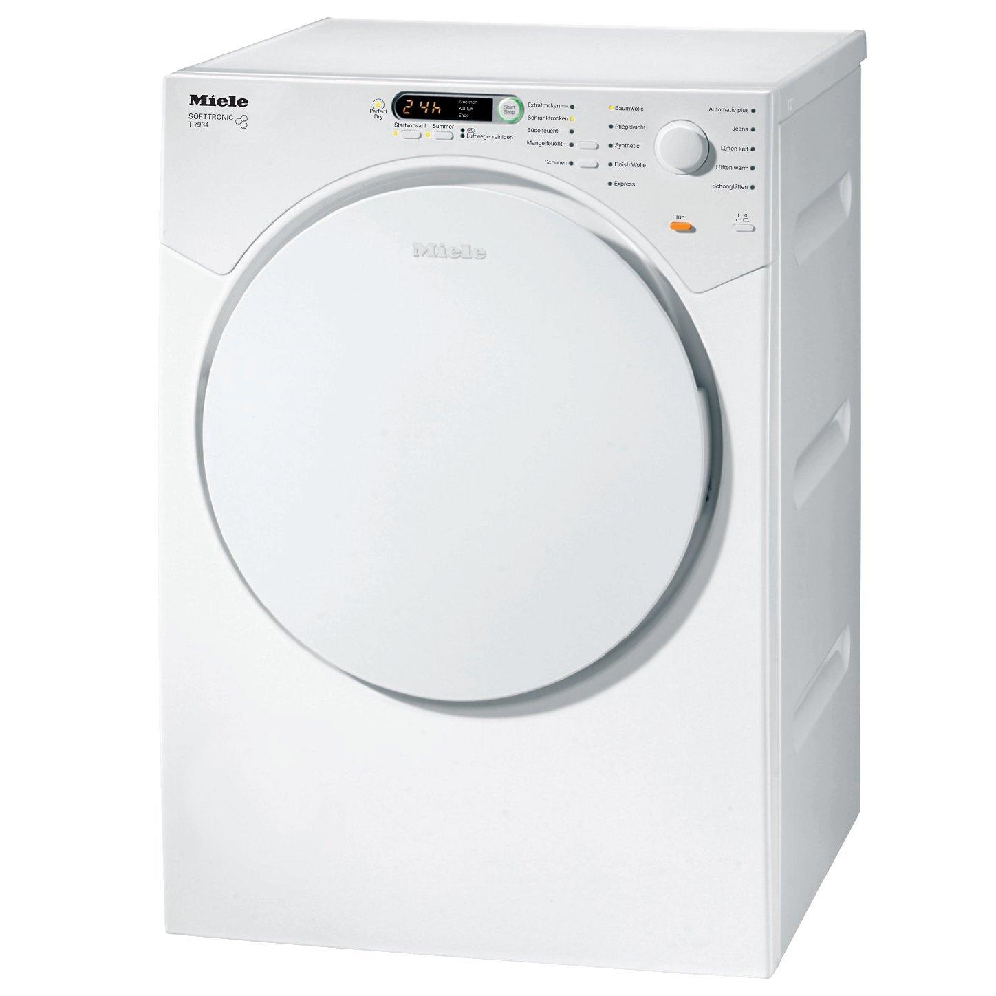 Miele T7934 Vented Tumble Dryer, 7kg Load, C Energy Rating, White