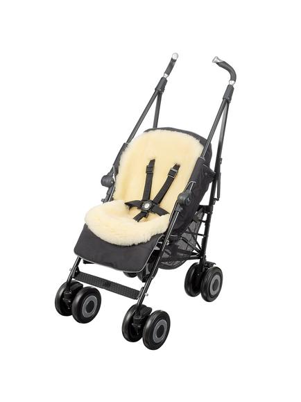 John Lewis Sheepskin Pushchair Liner - view 2, Cream