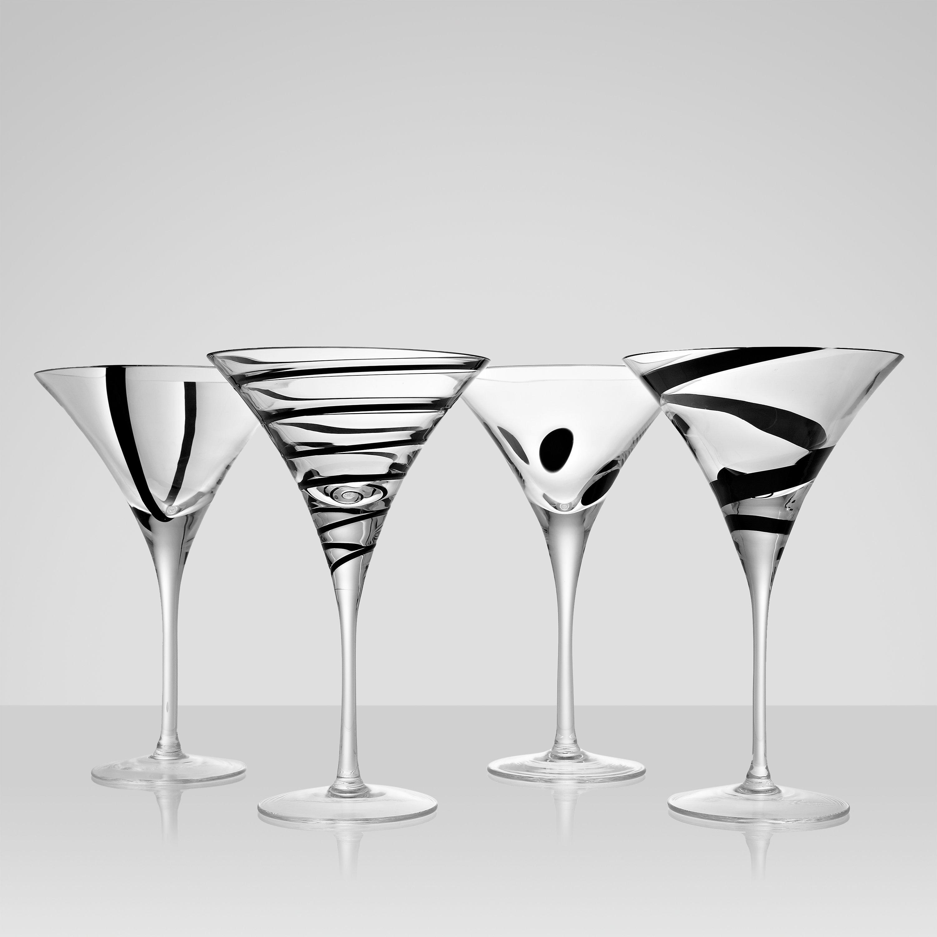 LSA International Jazz Cocktail Glasses, Set of 4, Black
