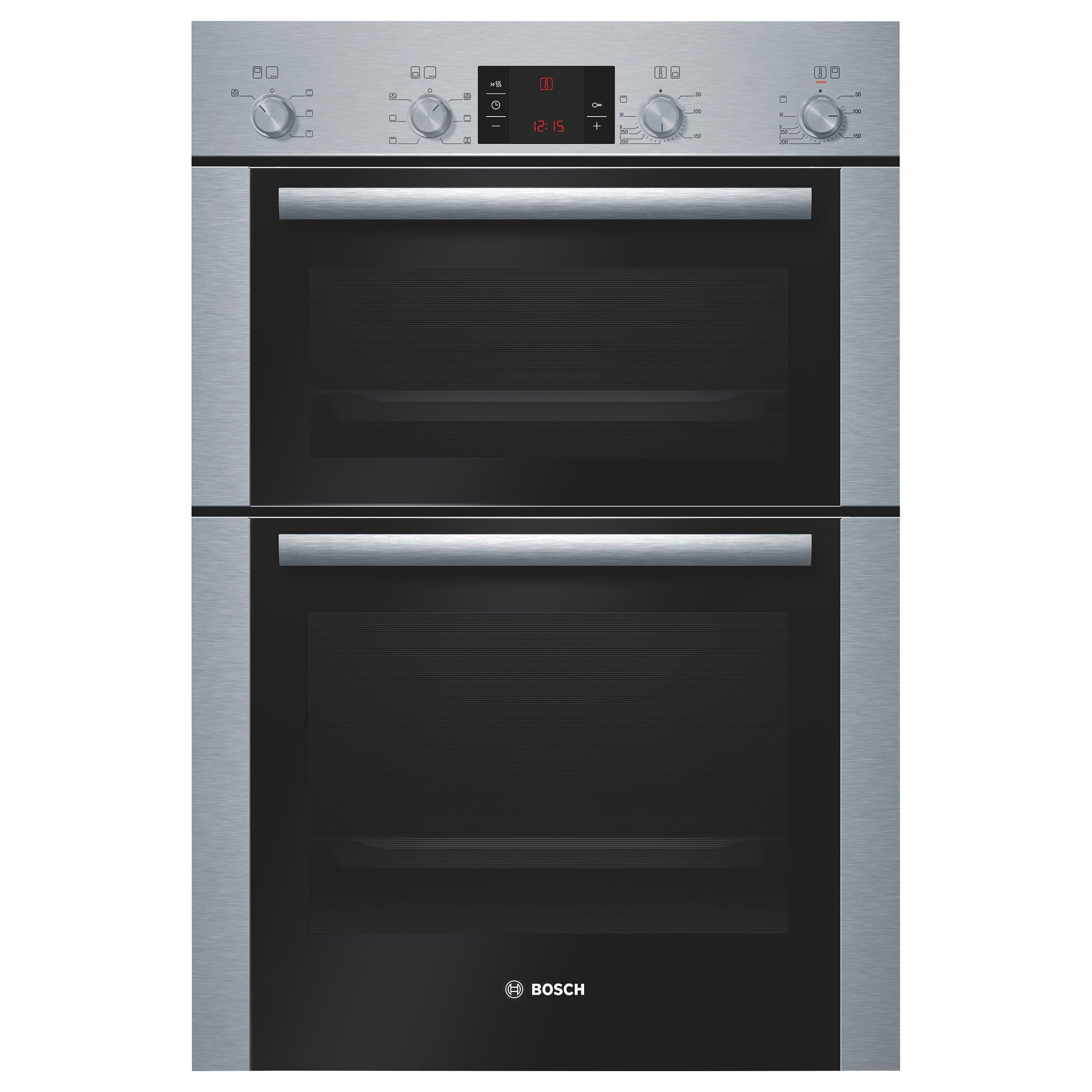 Bosch HBM43B250B Built-In Double Oven, Brushed Steel