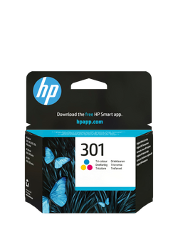 HP 301 Tri-Colour Original Ink Cartridge, Single, Instant Ink Compatible, Tri-Colour