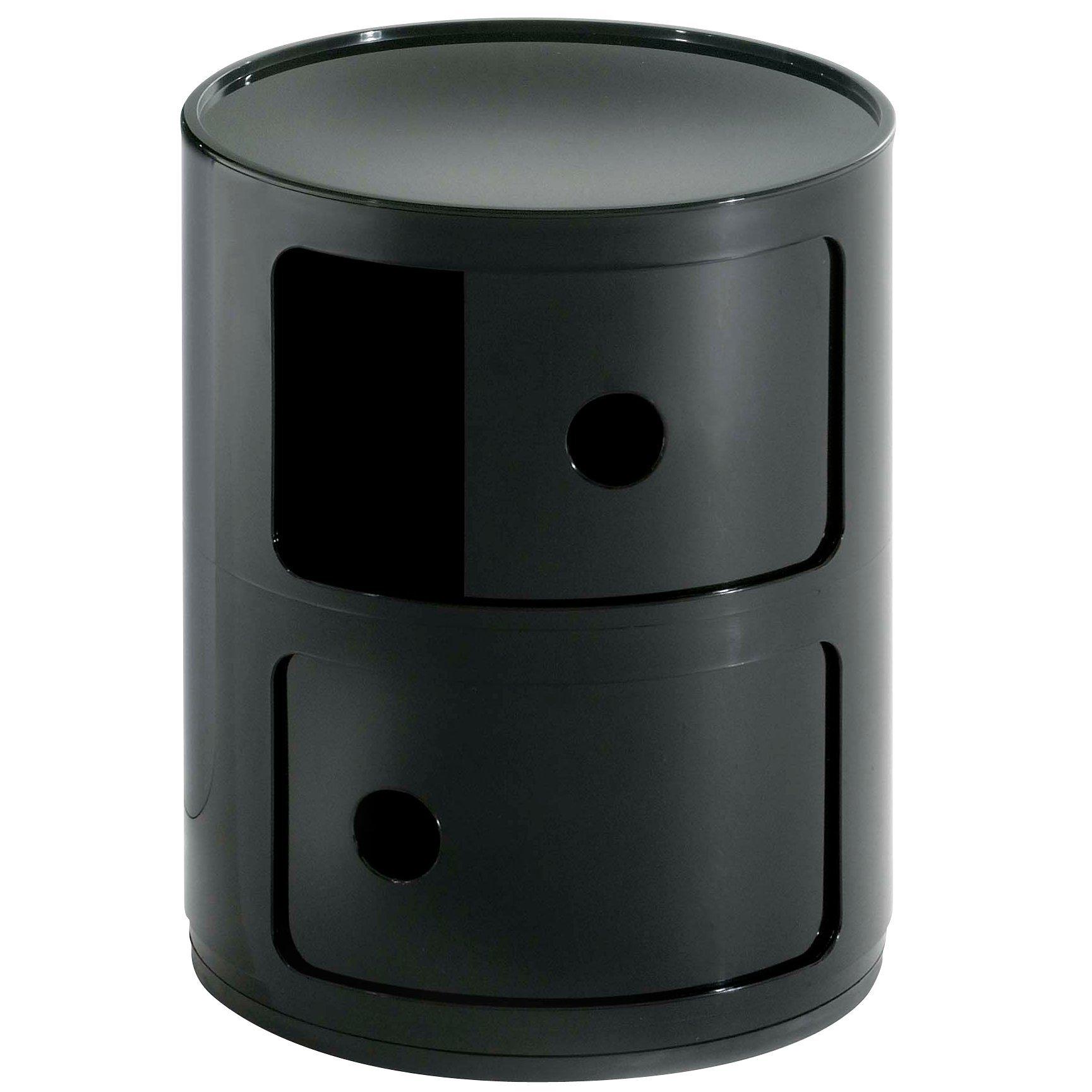 Kartell Componibili Circular Storage Unit, 2 Tier, Black