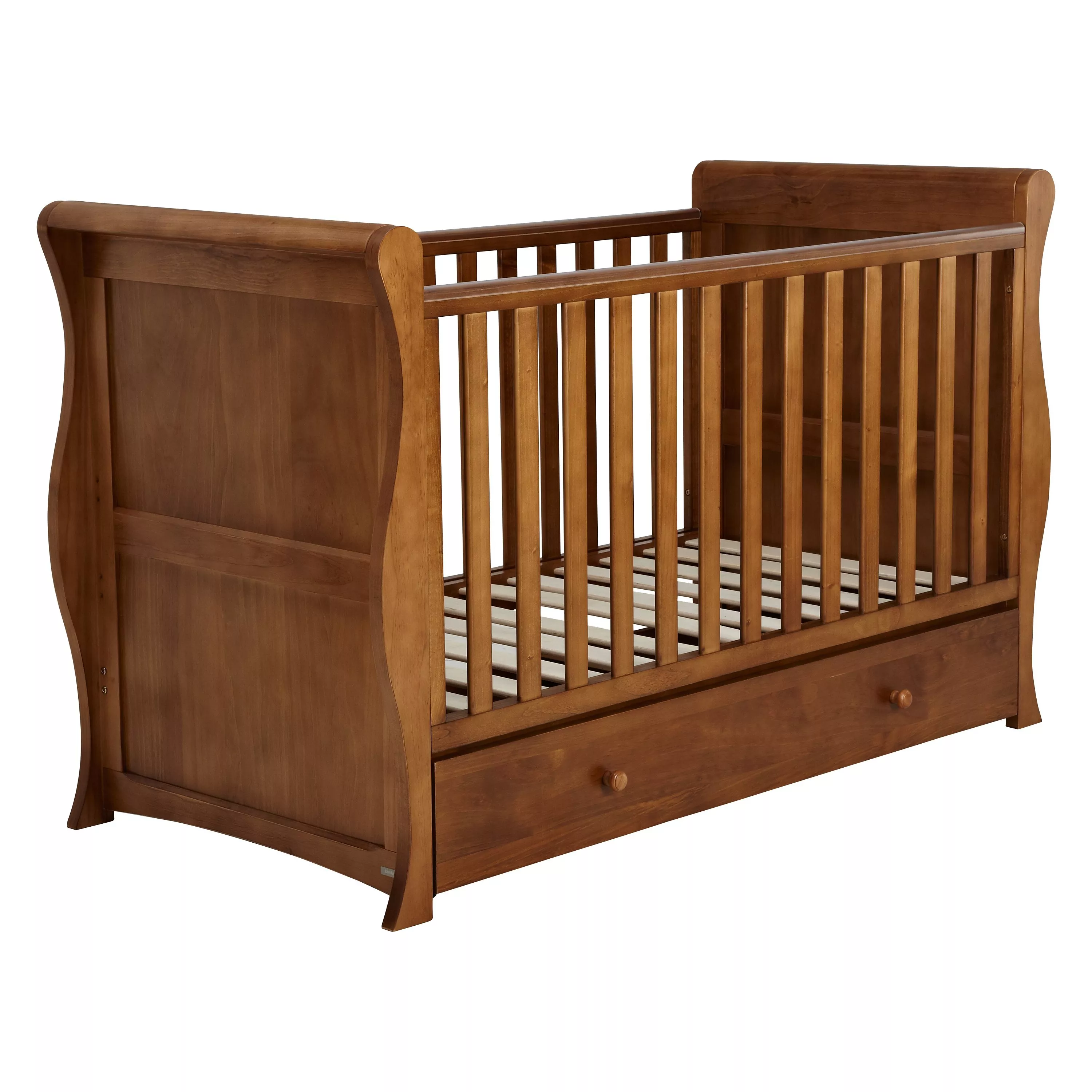 Dark wood sleigh cot bed hotsell