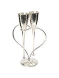 Culinary Concepts Amore Heart Champagne Flutes on a Stand, Set of 2