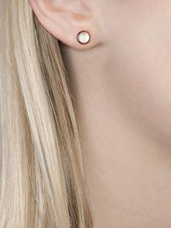 London Road 9ct Rose Gold Bubble Stud Earrings - view 2, Moonstone
