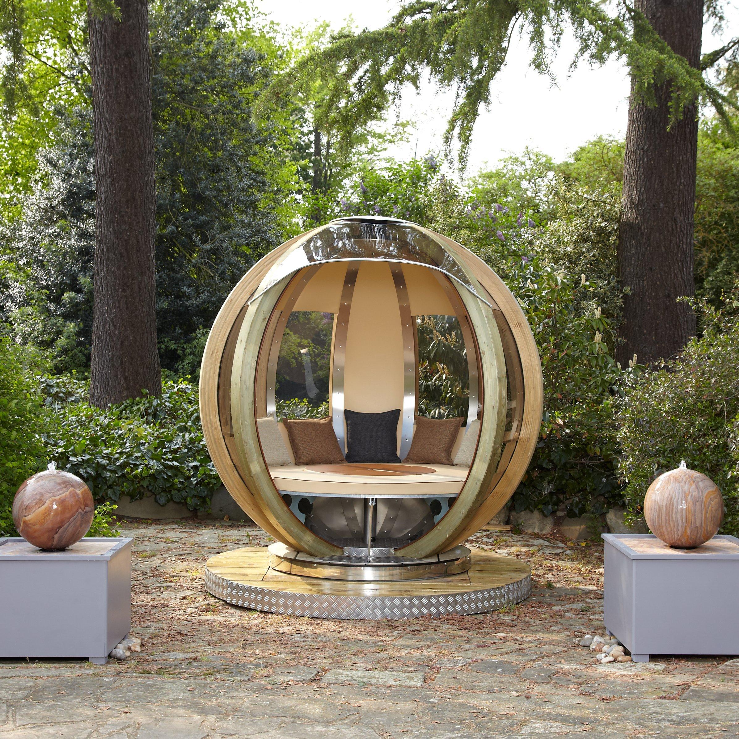 Ornate Garden Rotating Sphere 8 Seater Garden Pod