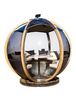 Ornate Garden Rotating Sphere 7-Seater Garden Pod, Natural