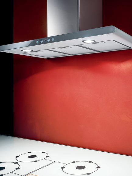 Elica Galaxy LED Chimney Hood, Stainless Steel/White Glass, Stainless Steel / White Glass