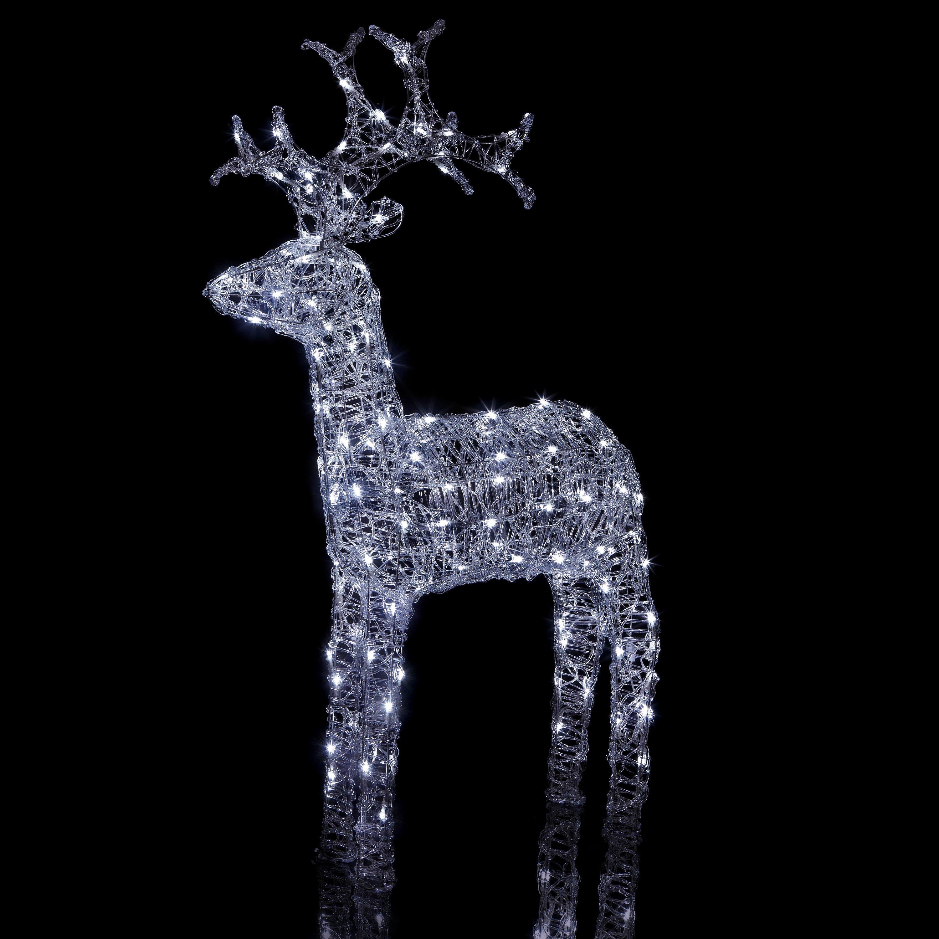 John Lewis Outdoor LED Standing Reindeer Light, White, Large