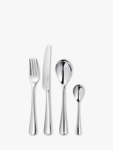 Robert Welch Malvern Bright Stainless Steel Cutlery Set, 24 Piece/6 Place Settings, Stainless Steel