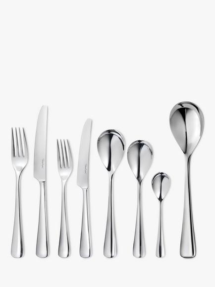 Robert Welch Malvern Bright Stainless Steel Cutlery Set, 44 Piece/6 Place Settings, Stainless Steel