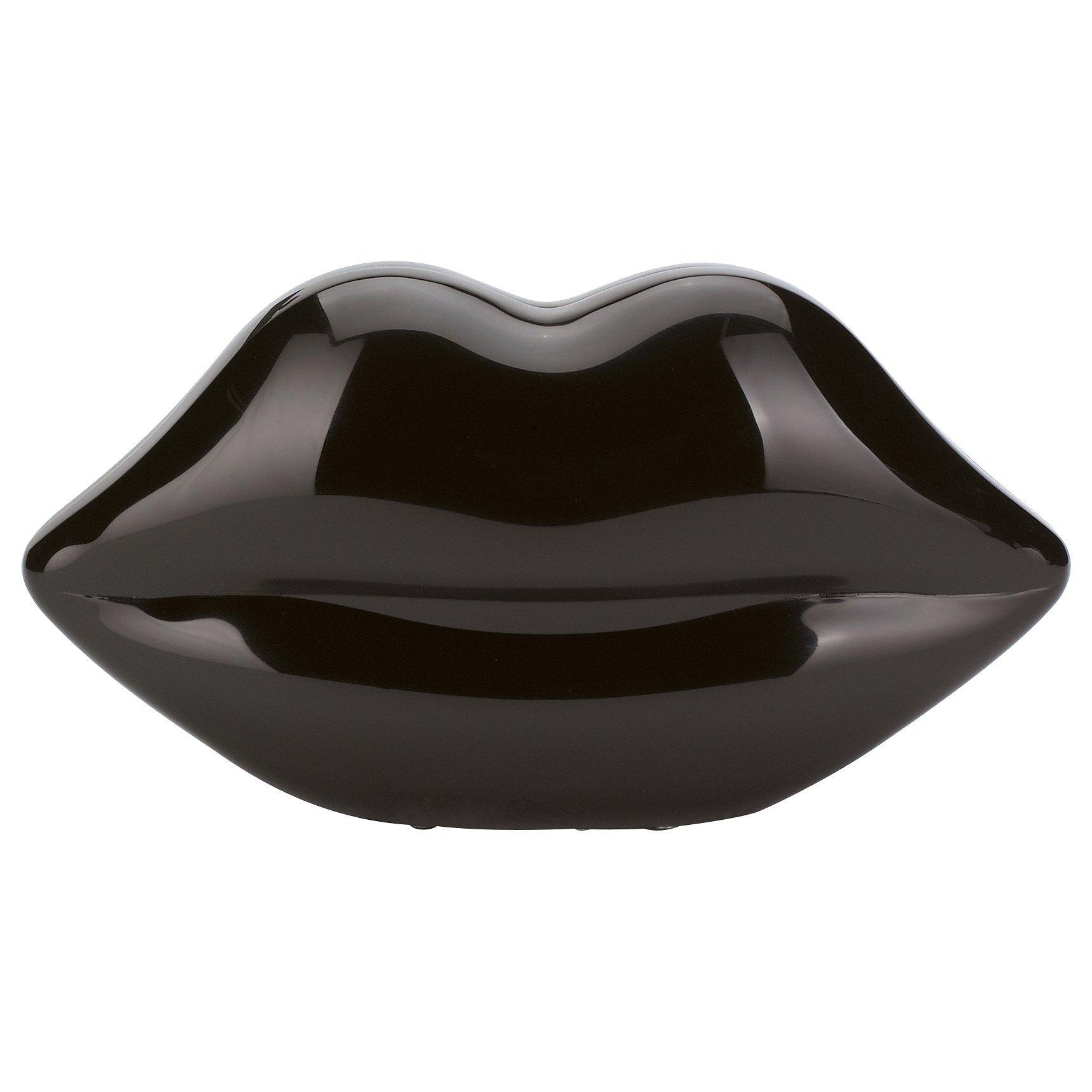 Lulu Guinness Perspex Lips Clutch Bag, Black