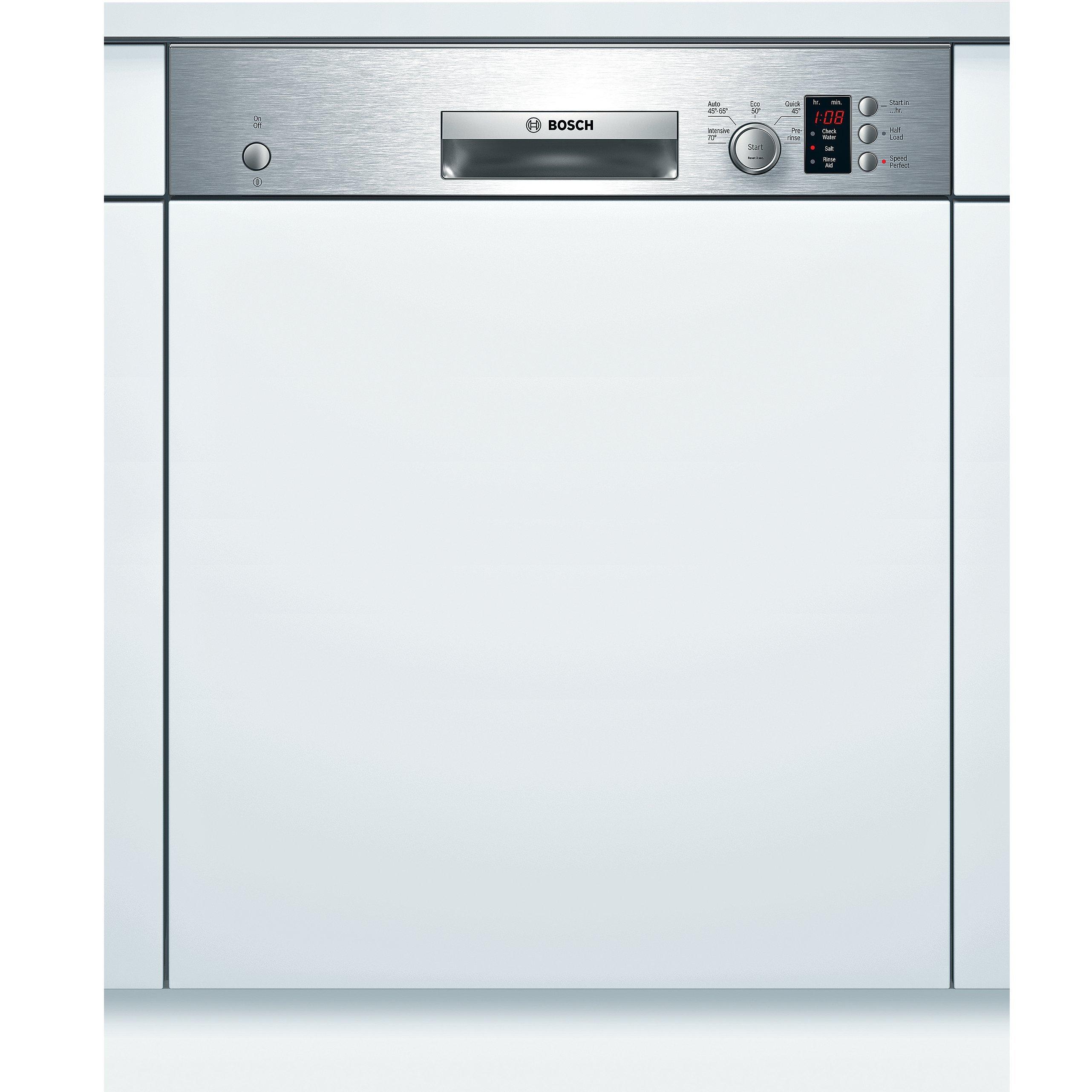 Bosch SMI50C05GB Semi-Integrated Dishwasher, Stainless Steel