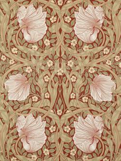 Morris & Co. Pimpernel Wallpaper, Brick / Olive, 210386