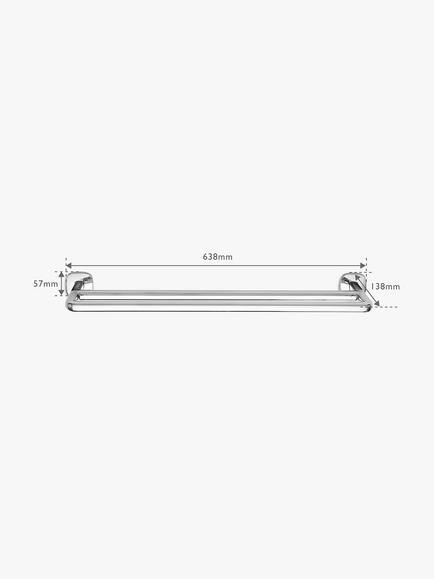 Robert Welch Burford Double Towel Rail - view 2, Stainless Steel