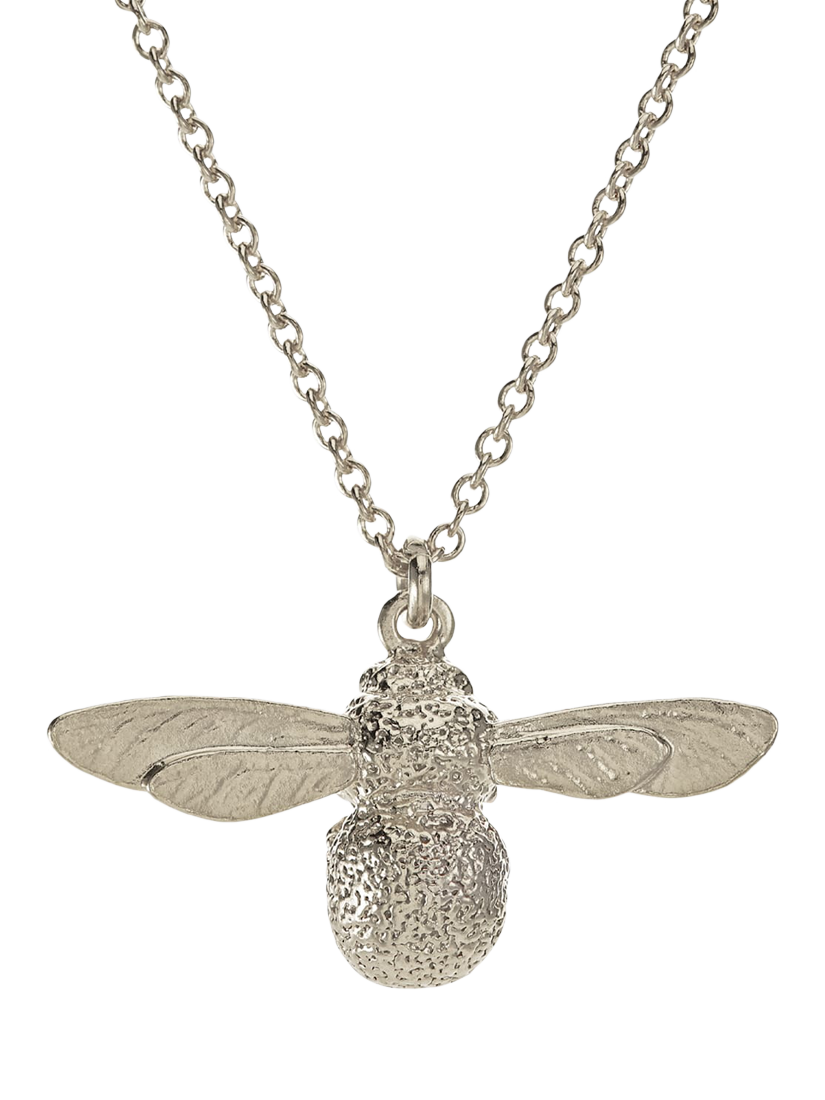Alex Monroe Baby Bee Pendant Necklace, Silver